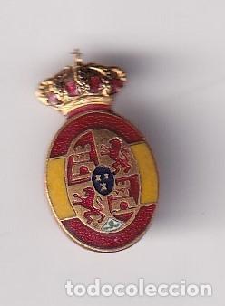 Militaria: Insignia solapa con imperdible. Escudo Espa&ntilde;a &eacute;poca Alfonsina. Esmalte 2 x 1 cm