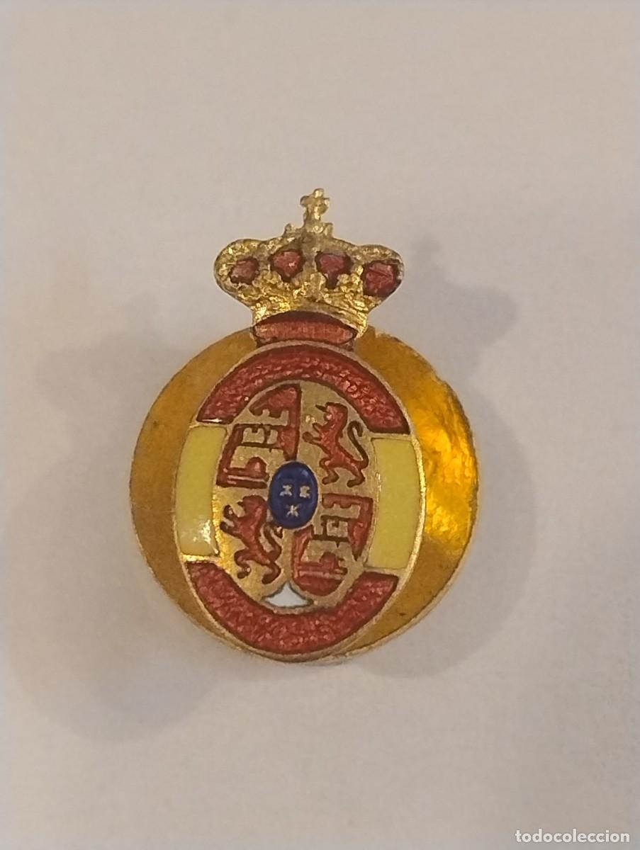 Militaria: Insignia solapa . Escudo Espa&ntilde;a &eacute;poca Alfonsina. Esmalte 2 x 1 cm