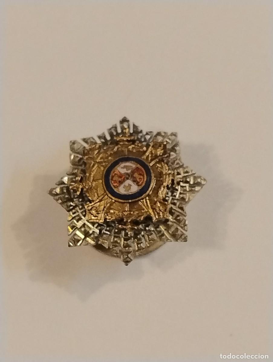 Militaria: GUERRA CIVIL : MINIATURA DE SOLAPA DE LA PLACA DEL MERITO MILITAR EN CAMPA&Ntilde;A. EPOCA DE FRANCO