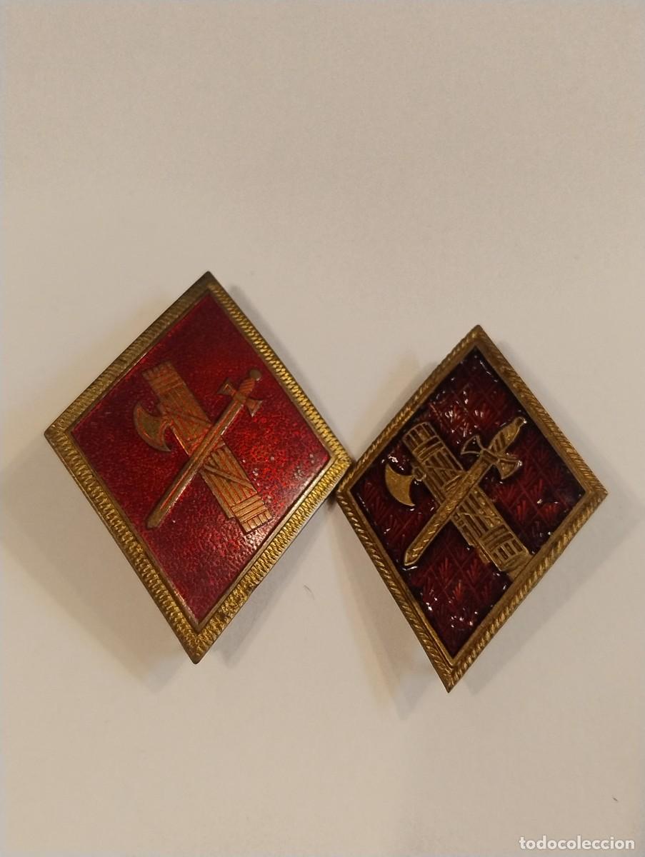 Militaria: Pareja Insignias Rombos Guardia Civil - Uniformidad Benem&eacute;rita