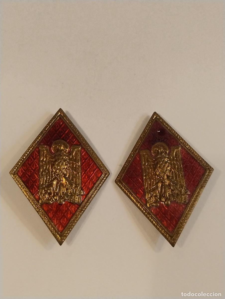 Militaria: Lote 2 antigua insignia rombo de la policia armada, original y distintos modelos.