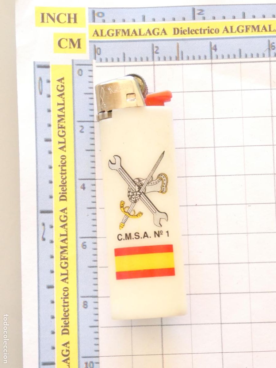 Militaria: MECHERO ENCENDEDOR MILITAR BIC. CMSA N&ordm; 1. MANTENIMIENTO SERVICIOS ACORAZADOS SEGOVIA