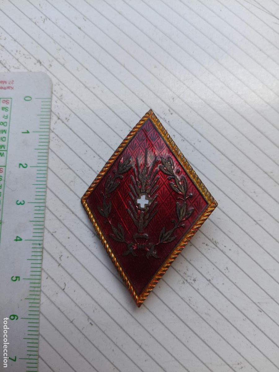 Militaria: VETERINARIA MILITAR. Antiguo rombo insignia, veterinaria militar, a&ntilde;os 60-70