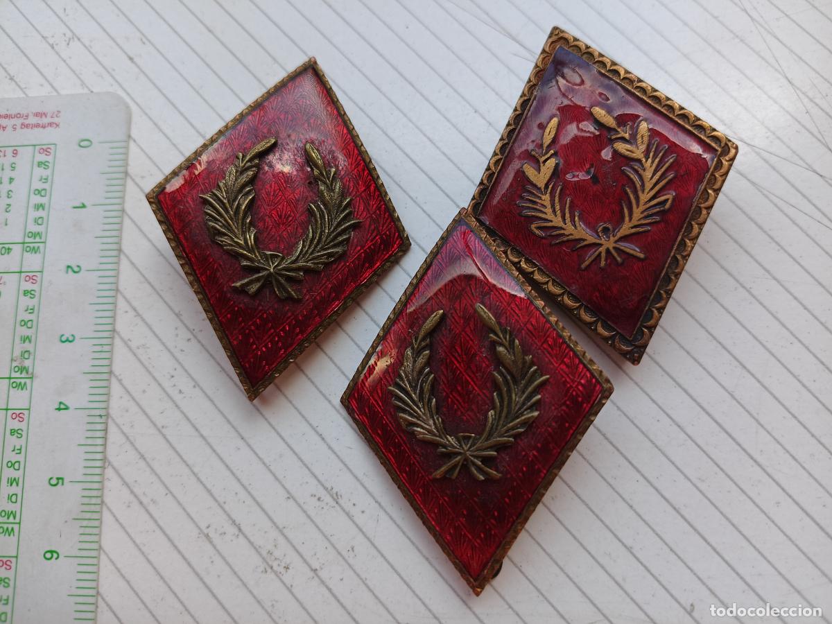 Militaria: 3 ROMBOS VETERINARIA MILITAR a&ntilde;os 60-70