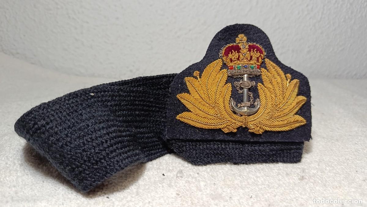 Militaria: ANTIGUA CINTA INSIGNIA DISTINTIVO DE GORRA INGLESA OFICIAL ROYAL NAVY WWII