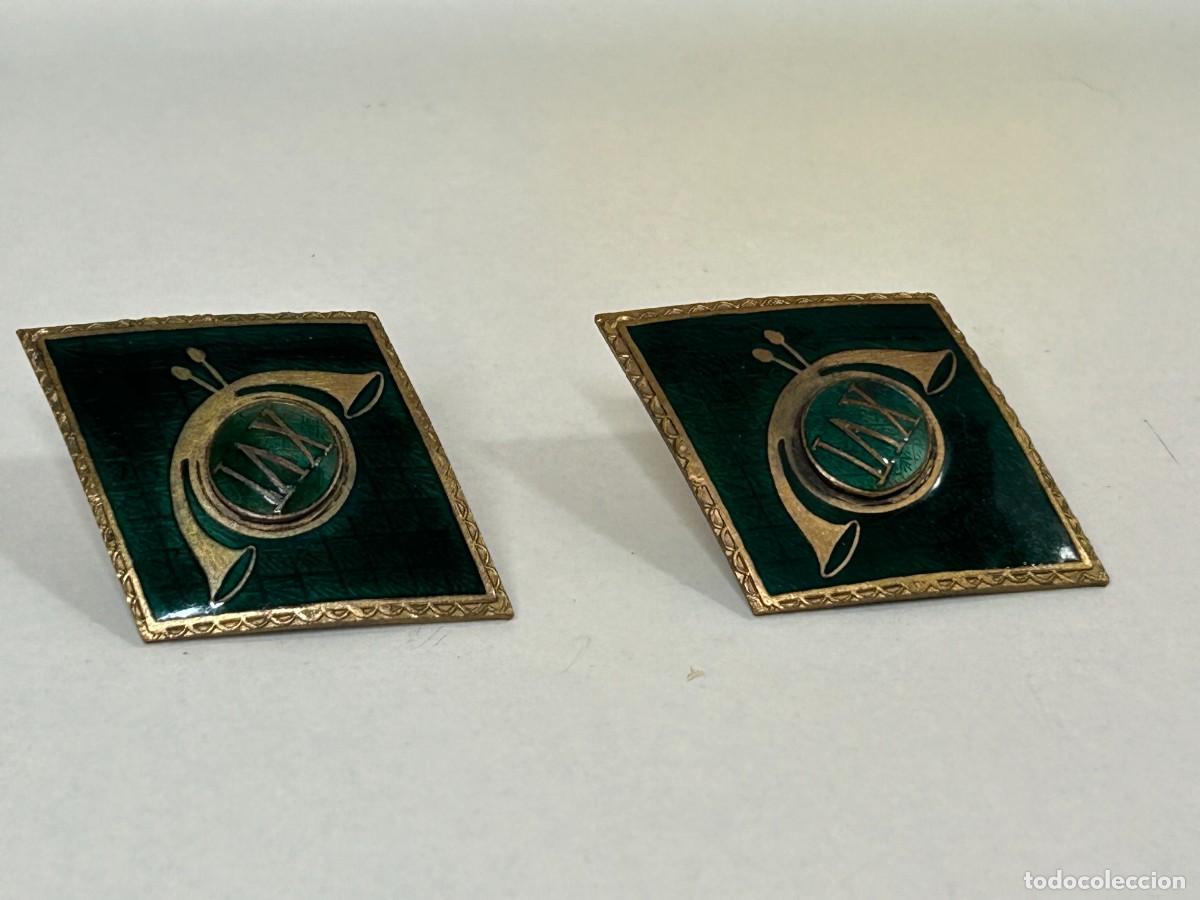 Militaria: ANTIGUAS INSIGNIAS PERMANENCIA UNIDAD DE MONTA&Ntilde;A ESMALTADAS