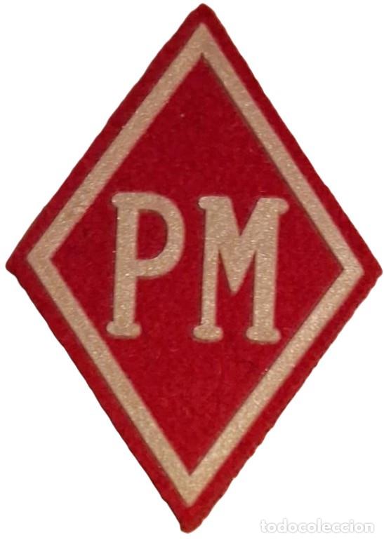 Militaria: ROMBO POLICIA MILITAR PL&Aacute;STICO SOBRE FIELTRO