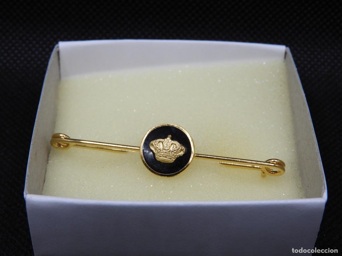 Militaria: Alfiler de Gala &rdquo;Imperdible de Corbata&rdquo; - Corona Real Espa&ntilde;ola - Estuche FRUA