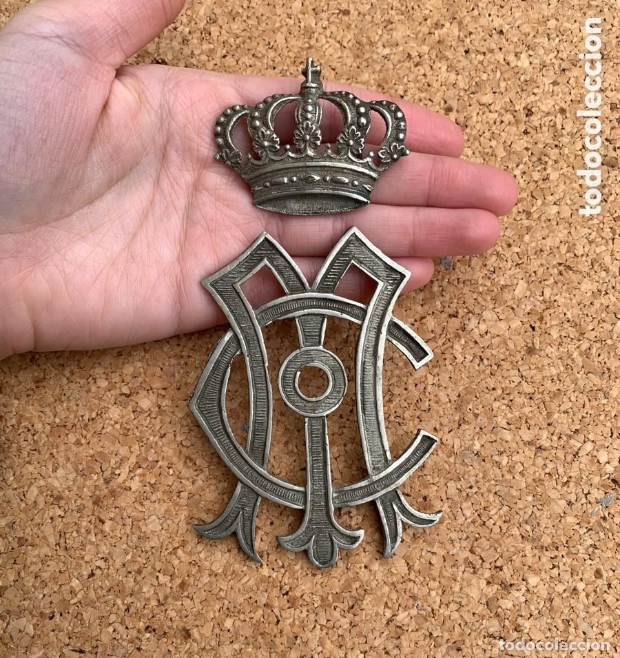 Militaria: ANTIGUO EMBLEMA DE PORTAPLIEGOS REGIMIENTO CAZADORES DE MARIA CRISTINA CABALLERIA EPOCA ALFONSO XIII