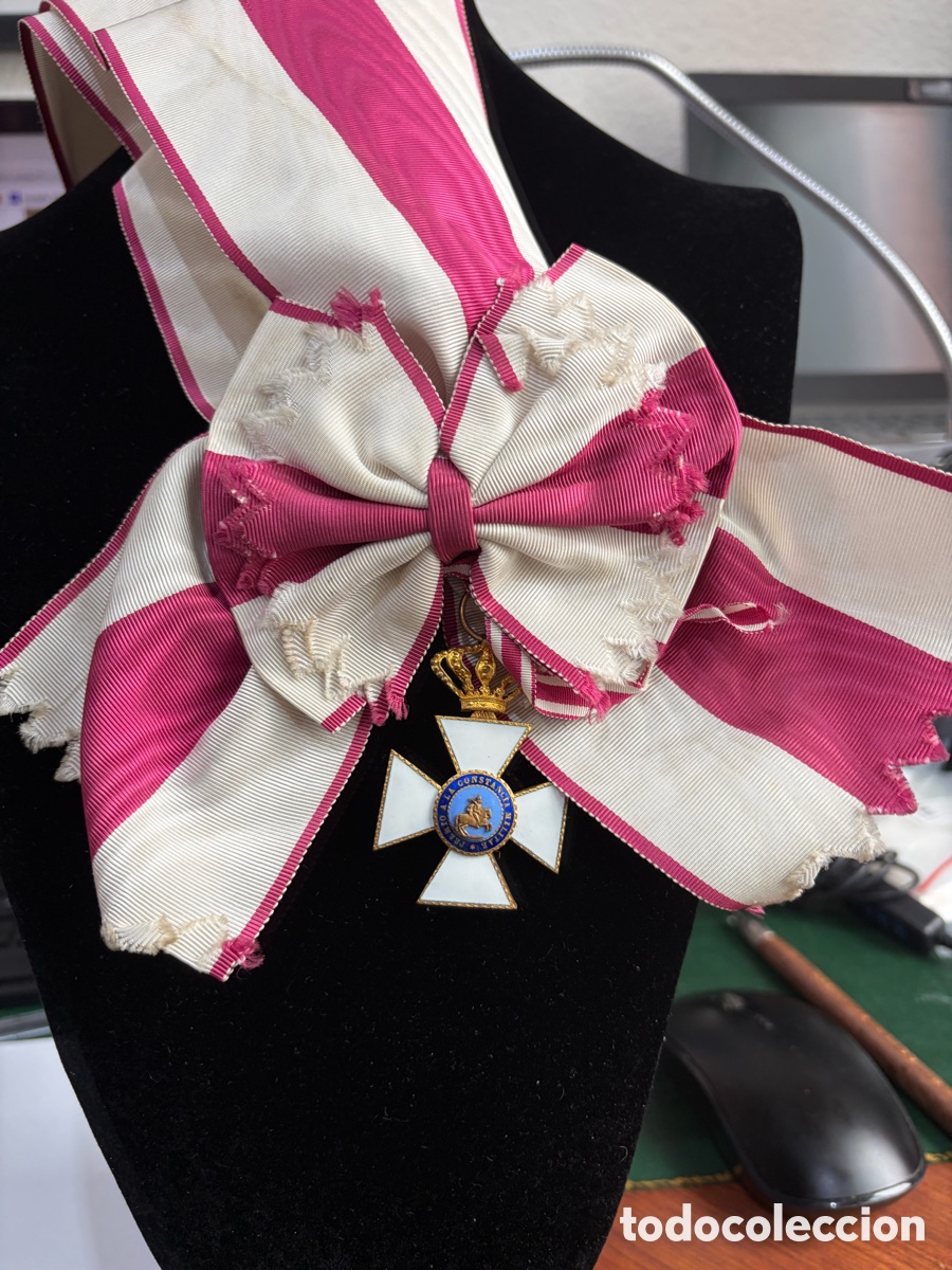 Militaria: Banda San Hermenegildo con la medalla de cuello - &eacute;poca Alfonso XIII - excelente estado -