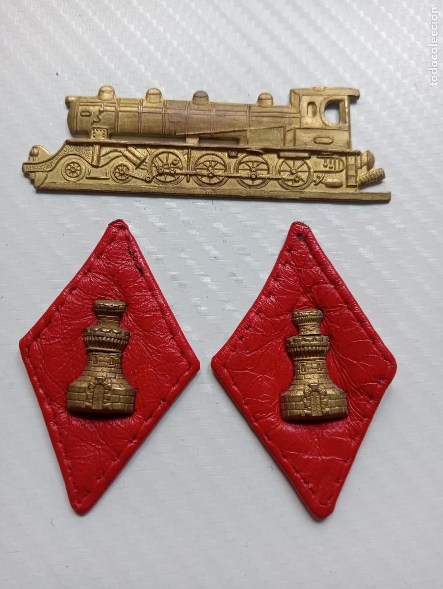 Militaria: ROMBOS FERROVIARIO PR&Aacute;CTICA Y MOVILIZACI&Oacute;N INGENIEROS RENFE INSIGNIA MILITAR FERROCARRILES TREN
