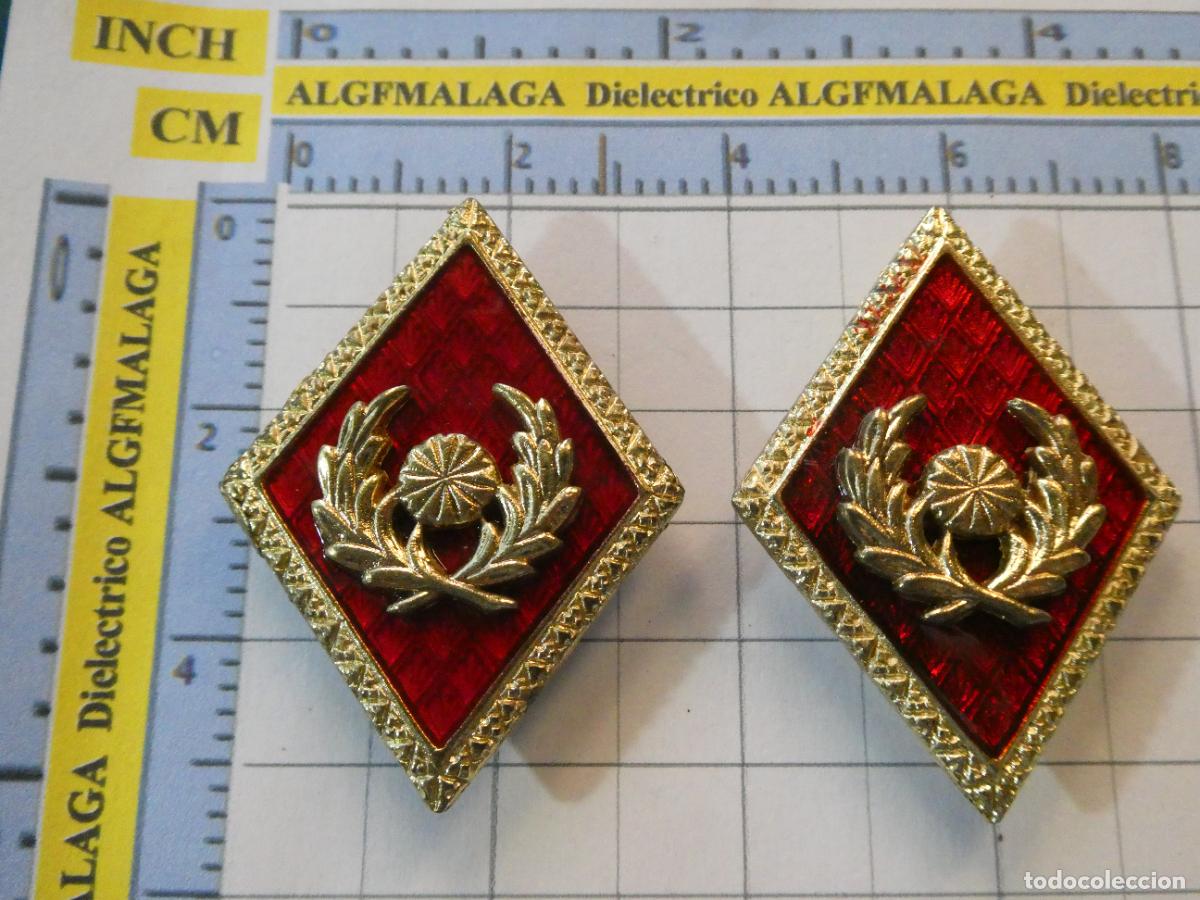 Militaria: 2 ROMBOS MILITARES. INTENDENCIA EJ&Eacute;RCITO ESPA&Ntilde;OL. ESMALTADO.