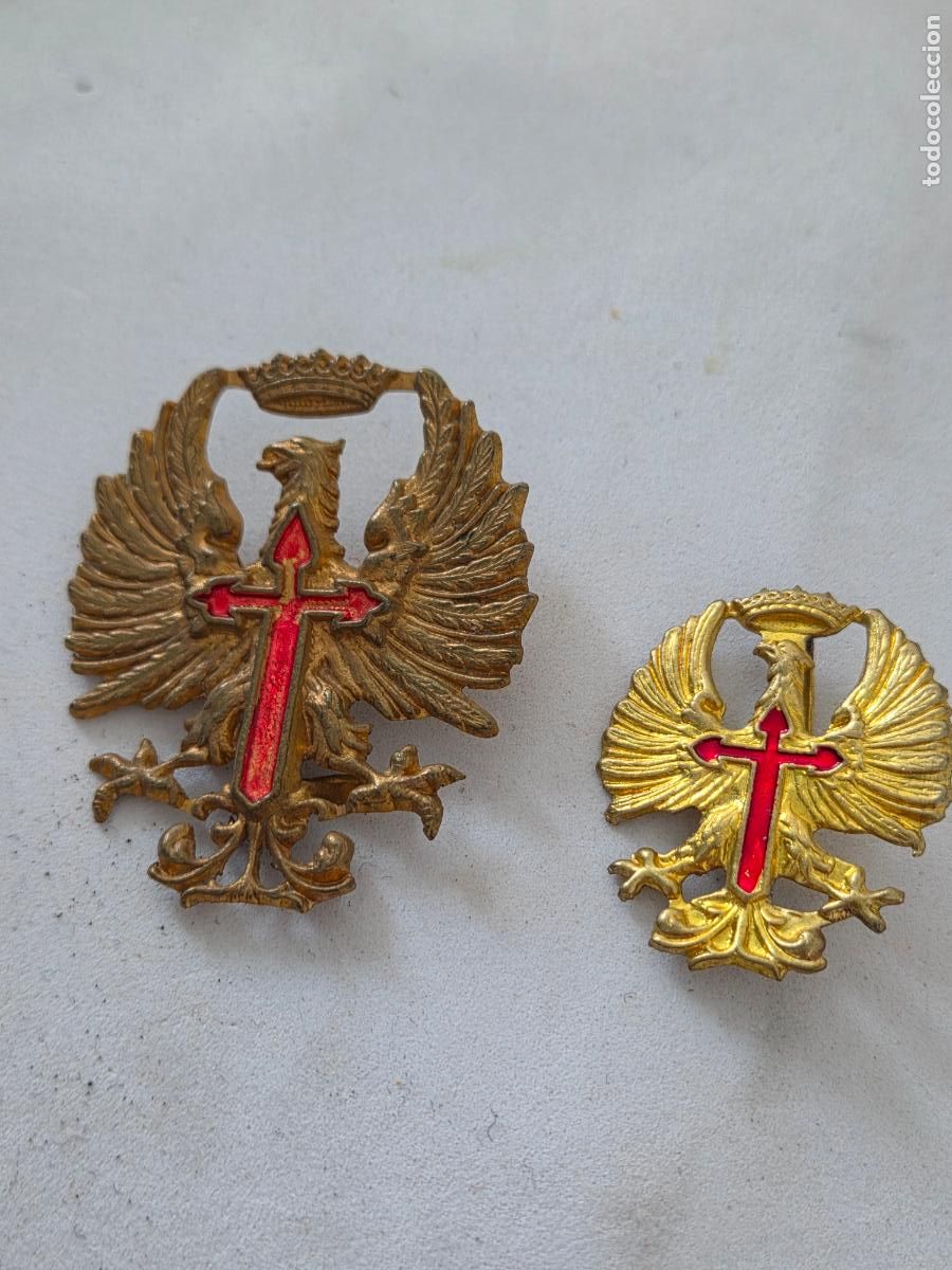 Military Antiques: PAREJA INSIGNIAS EMBLEMA EJERCITO TIERRA
