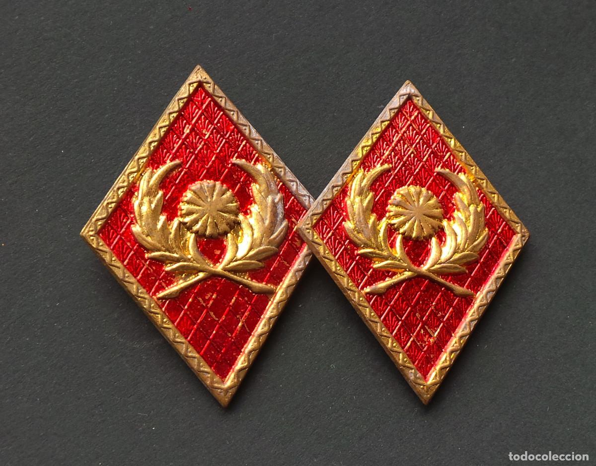 Military Antiques: DISTINTIVOS ROMBOS DE CUELLO INTENDENCIA MILITAR.