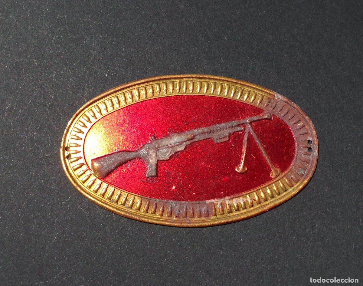 Militaria: PLACA DE TIRADOR DE AMETRALLADORA, &Eacute;POCA DE LA SEGUNDA REP&Uacute;BLICA, GUERRA CIVIL.