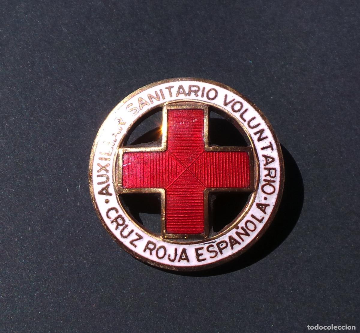 Military Antiques: INSIGNIA. CRUZ ROJA AUXILIAR SANITARIA VOLUNTARIA.