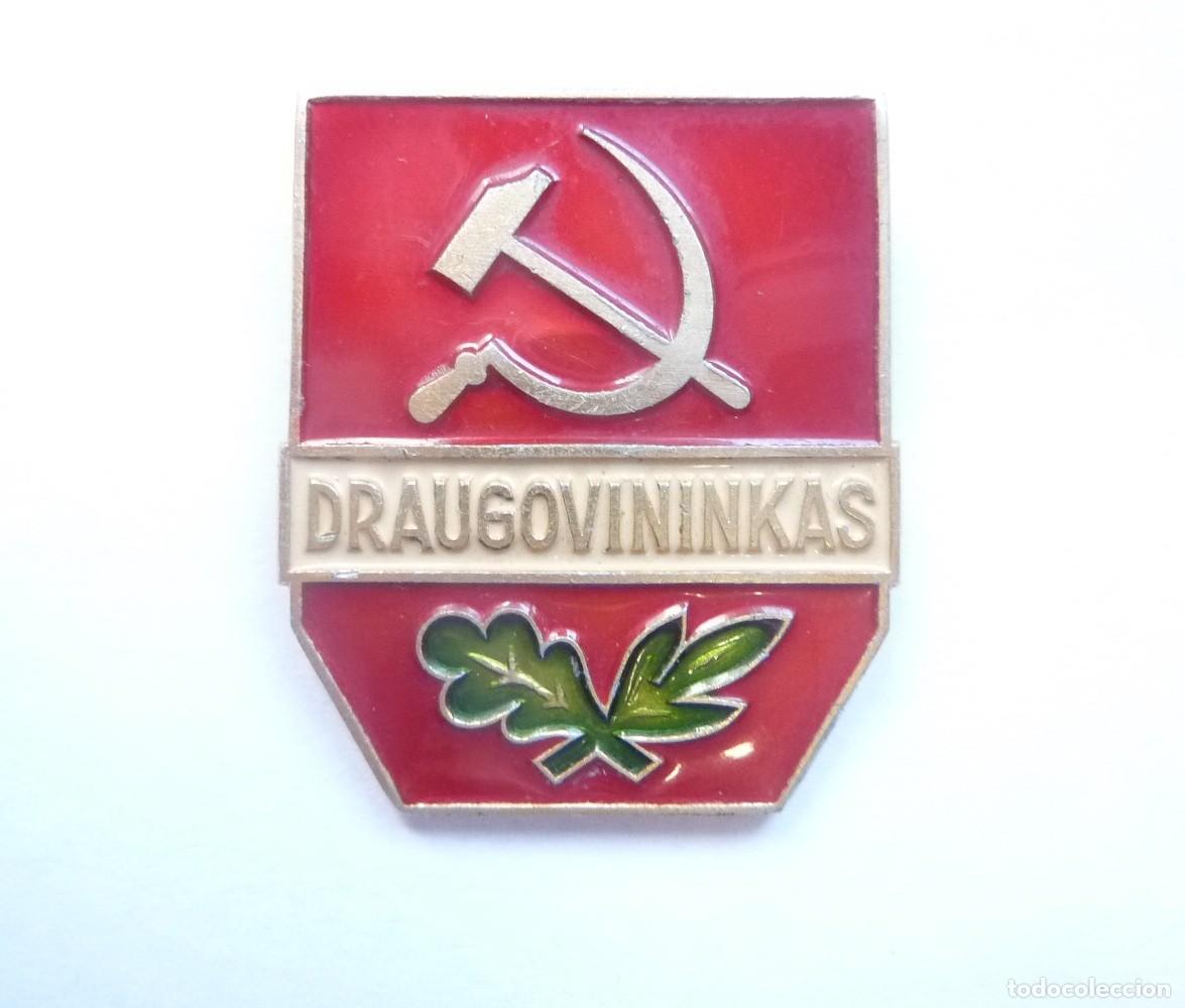 Militaria: Rep&uacute;blica Socialista de Lituania - Distintivo de guardia c&iacute;vico - Placa polic&iacute;a sovi&eacute;tica