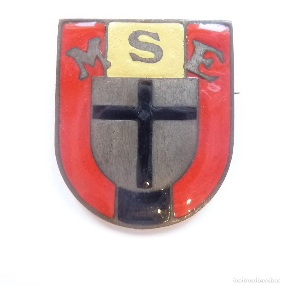 Military Antiques: Emblema MSE Mujeres al Servicio de Espa&ntilde;a. Guerra Civil Espa&ntilde;ola. Distintivo numerado. 1936.