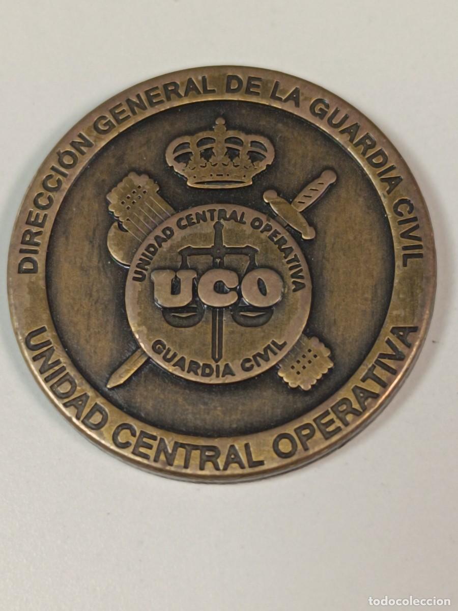 Military Antiques: MONEDA CONMEMORATIVA DIRECCION GENERAL DE LA GUARDIA CIVIL UCO, UNIDAD CENTRAL OPERATIVA, HUIDOS