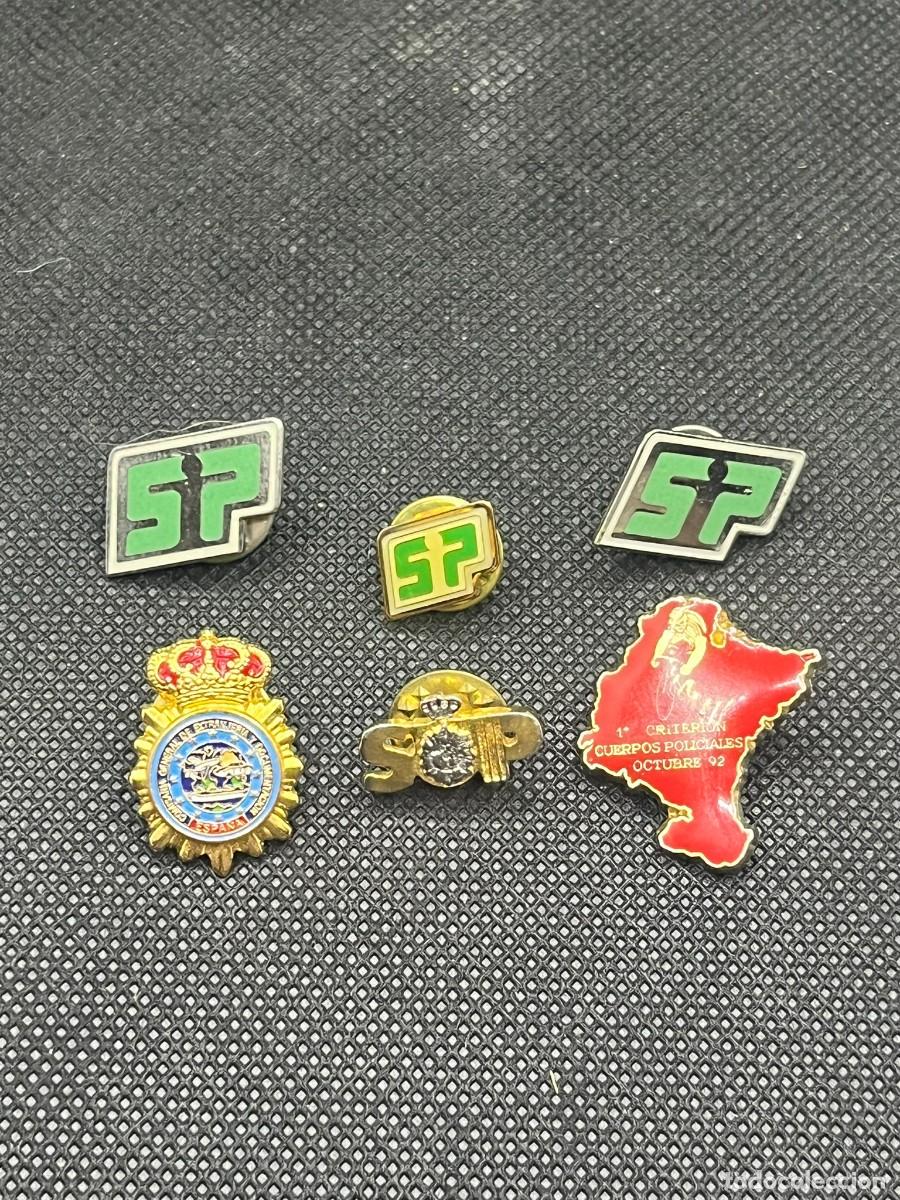 Militaria: Lote 6 Pins de Solapa. Cuerpo Nacional Polic&iacute;a (CNP), Extranjer&iacute;a y Criterium Policial Navarra 92.