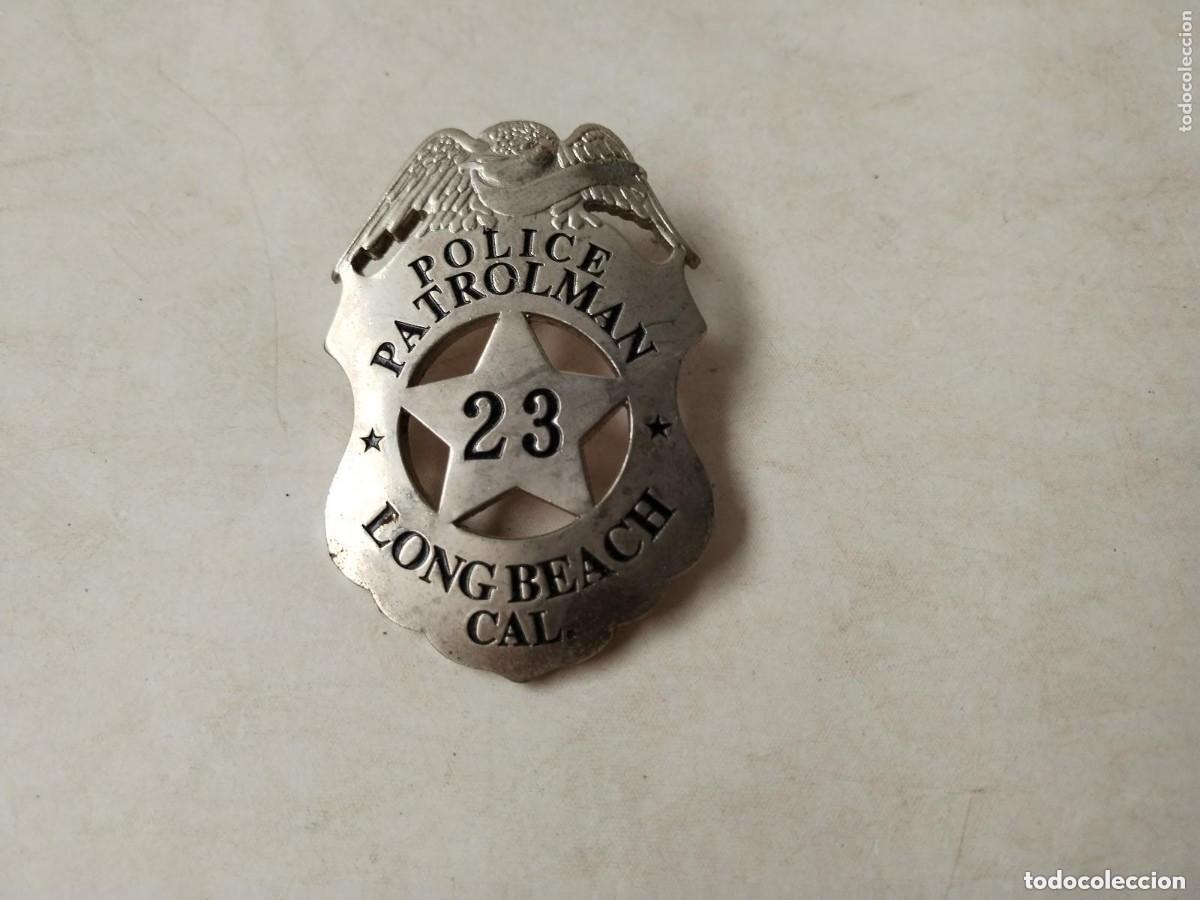 Militaria: PLACA ESTRELLA POLICIA POLICE PATROLMAN 23 LONG BEAACH CAL. ESTADOS UNIDOS
