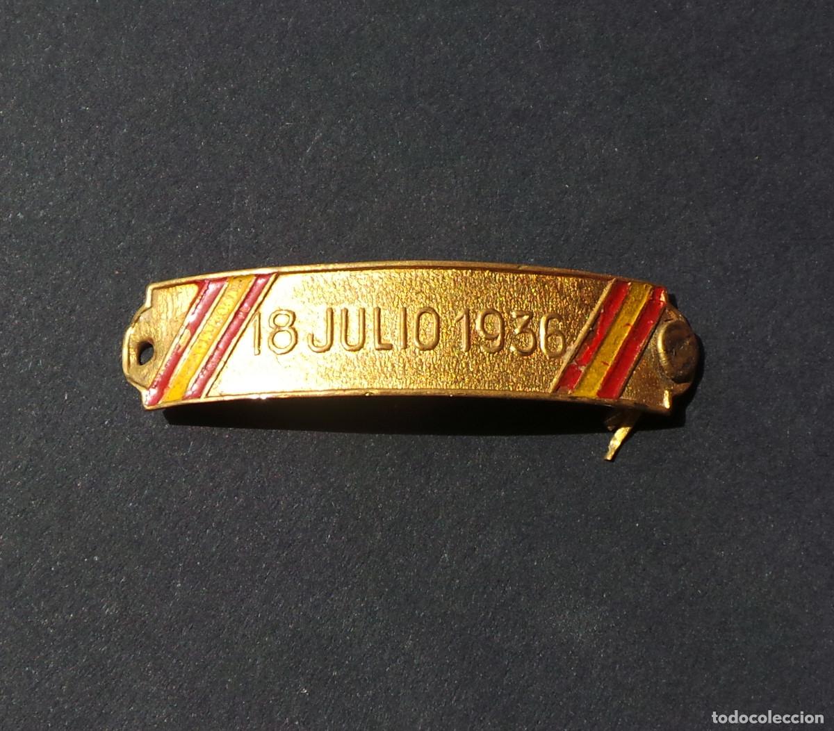 Military Antiques: CHAPA CONMEMORATIVA 18 JULIO 1936. GUERRA CIVIL.