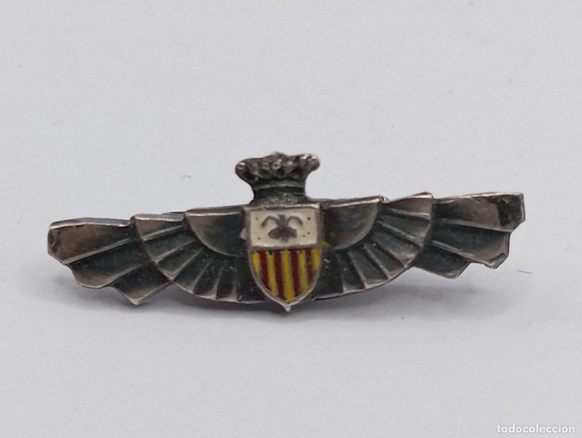 Militaria: Antigua insignia de alfiler del Aeroclub Sabadell. &Eacute;poca Alfonso XIII