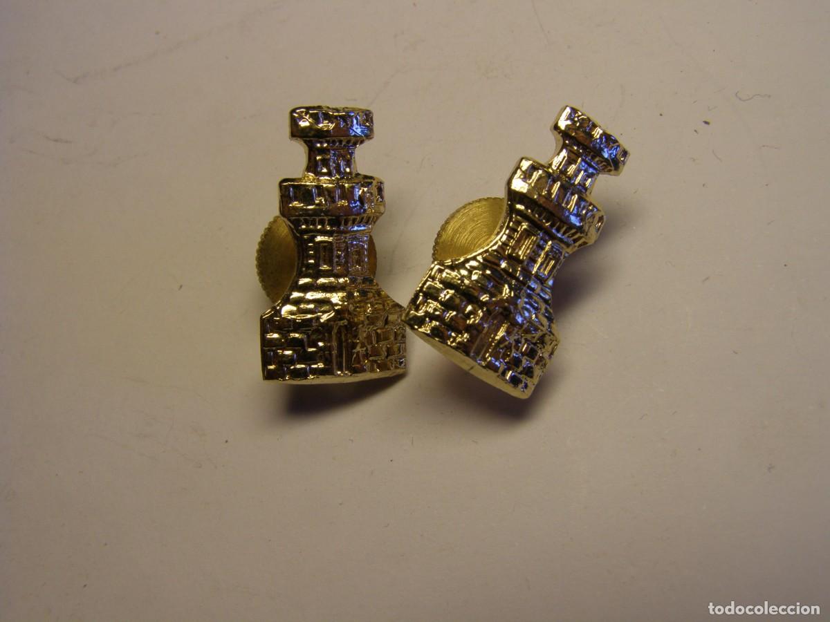 Militaria: Par de insignias de ingenieros, Ej&eacute;rcito Espa&ntilde;ol, a&ntilde;os 80-90.