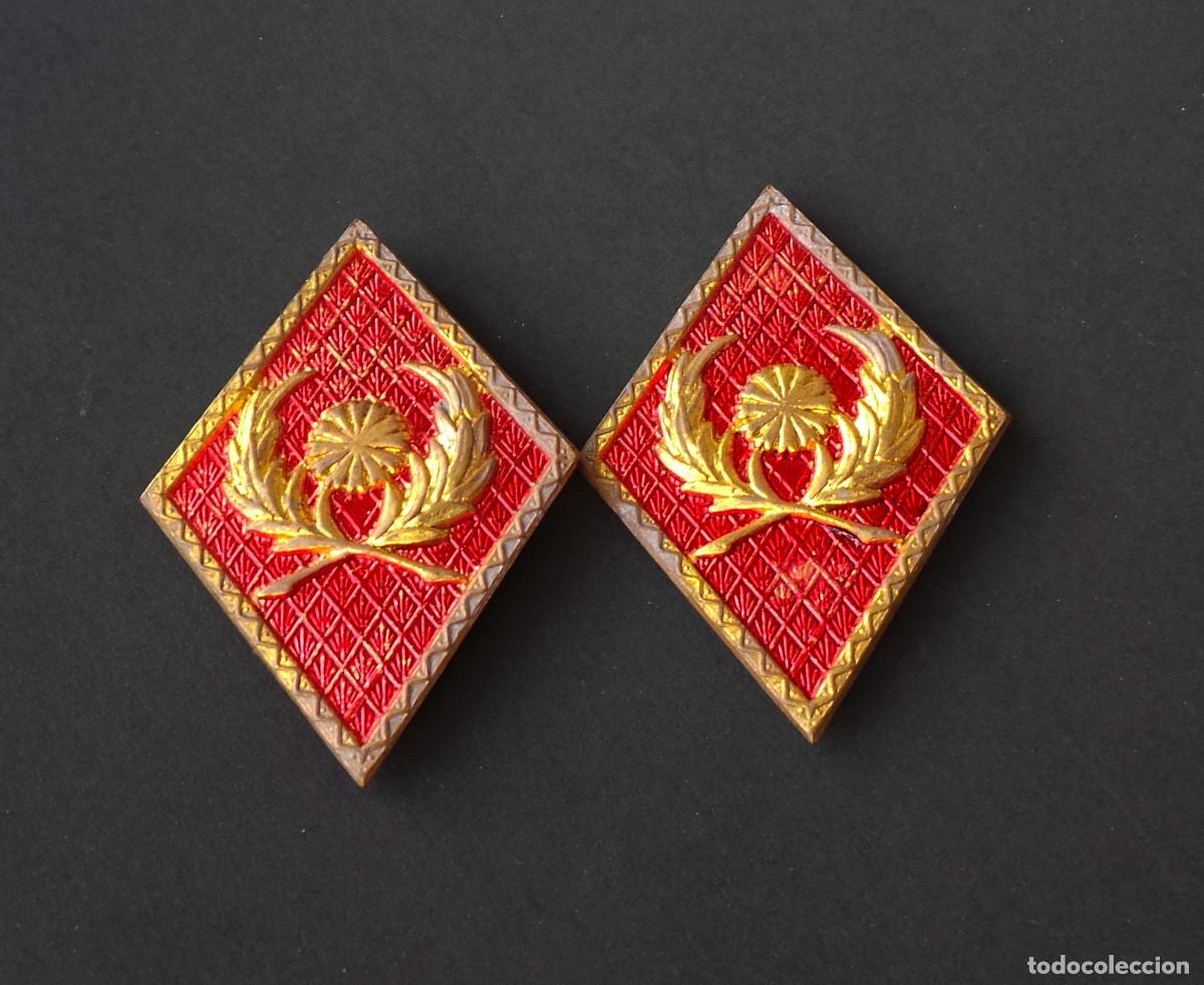 Militaria: DISTINTIVOS ROMBOS DE CUELLO INTENDENCIA MILITAR.