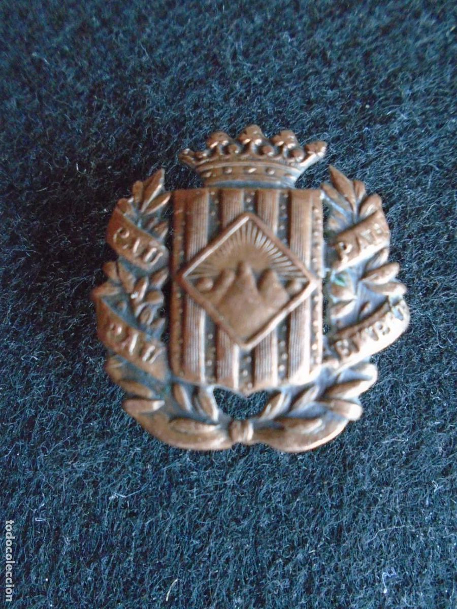 Militaria: (P-301)Insignia del Sometent Armat de Catalunya. Versi&oacute;n bronce. Epoca Alfonso XIII.