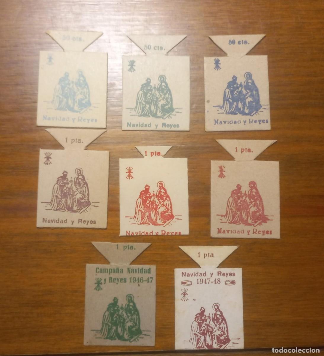 Militaria: UNO A ELEGIR, Emblemas auxilio social, FRENTE JUVENTUDES, falange, campa&ntilde;a navidad reyes.