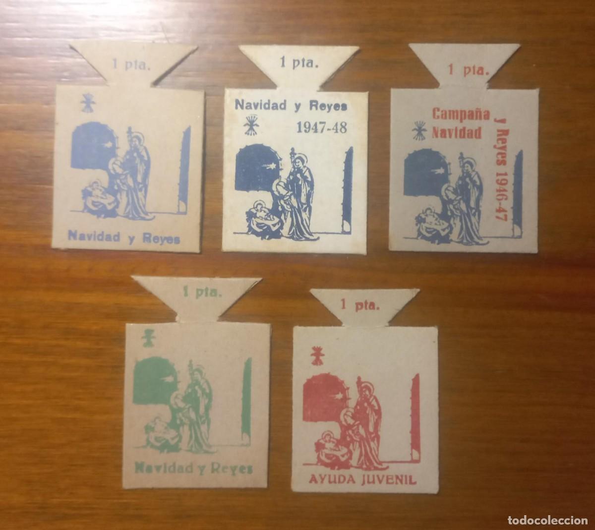 Militaria: UNO A ELEGIR, Emblemas auxilio social, FRENTE JUVENTUDES, falange, campa&ntilde;a navidad reyes.