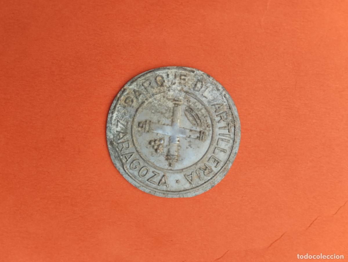 Militaria: CHAPA MILITAR PARQUE DE ARTILLERIA 1936 1939 POR SERVICIOS PRESTADOS A LA PATRIA ZARAGOZA