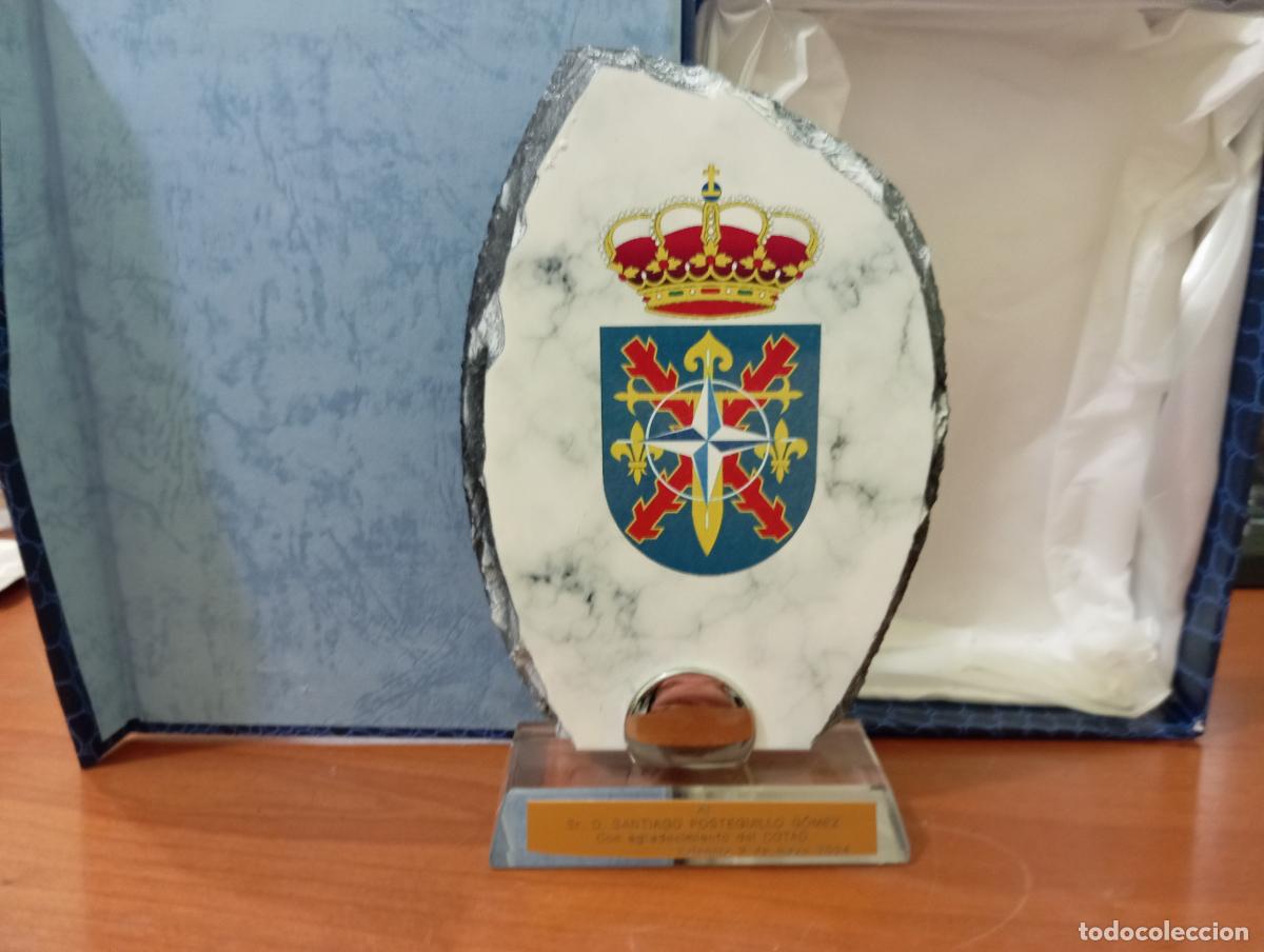 Militaria: placa homenaje CGTAD valencia ejercito de tierra OTAN al escritor santiago postiguillo 2024