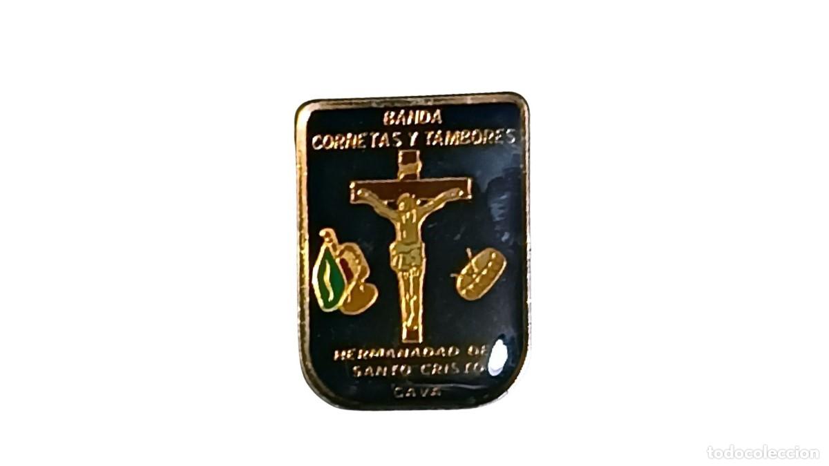 Militaria: PIN BANDA DE CORNETAS Y TAMBORES - HERMANDAD DEL SANTO CRISTO - VINTAGE A&Ntilde;OS 80-90