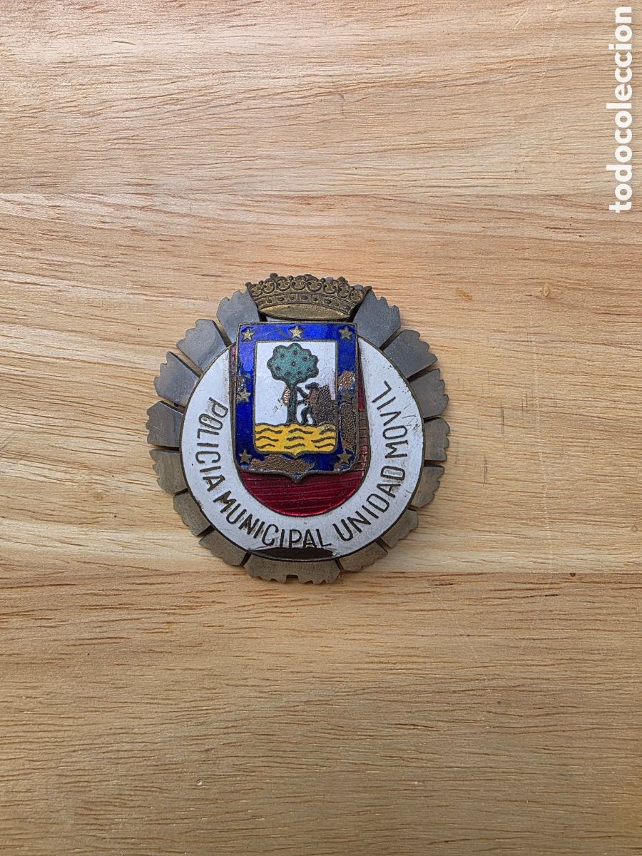 Militaria: Placa Polic&iacute;a Municipal de Madrid &ndash; Unidad M&oacute;vil &ndash; A&ntilde;os 70 &ndash; Original de &eacute;poca