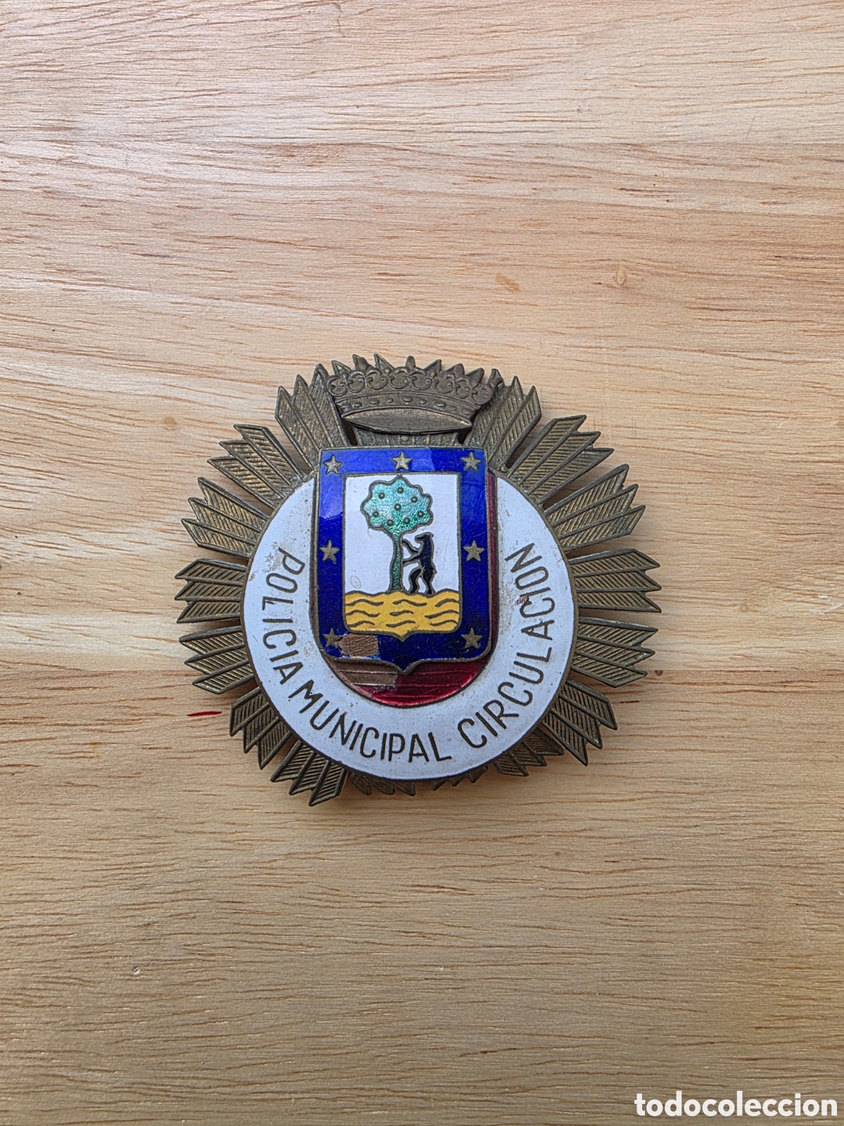 Militaria: Placa Polic&iacute;a Municipal Madrid Circulaci&oacute;n A&ntilde;os 70 Original
