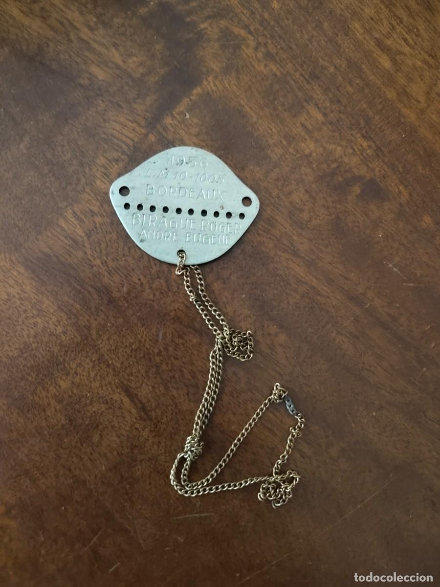Militaria: Chapa identificativa Soldado Franc&eacute;s . A&ntilde;o 1936. Original.