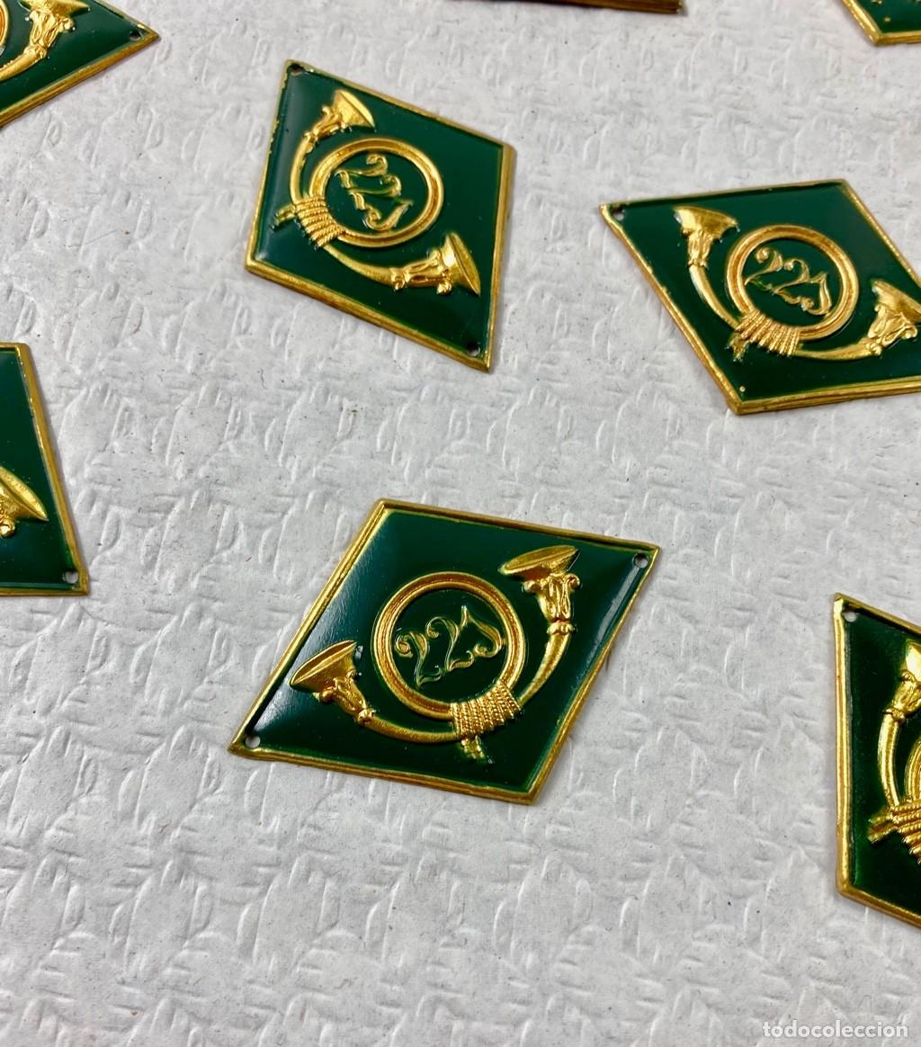 Militaria: Lote de 20 rombos de destino Batall&oacute;n de Cazadores de Monta&ntilde;a N&ordm; 221 extremadamente raro Original