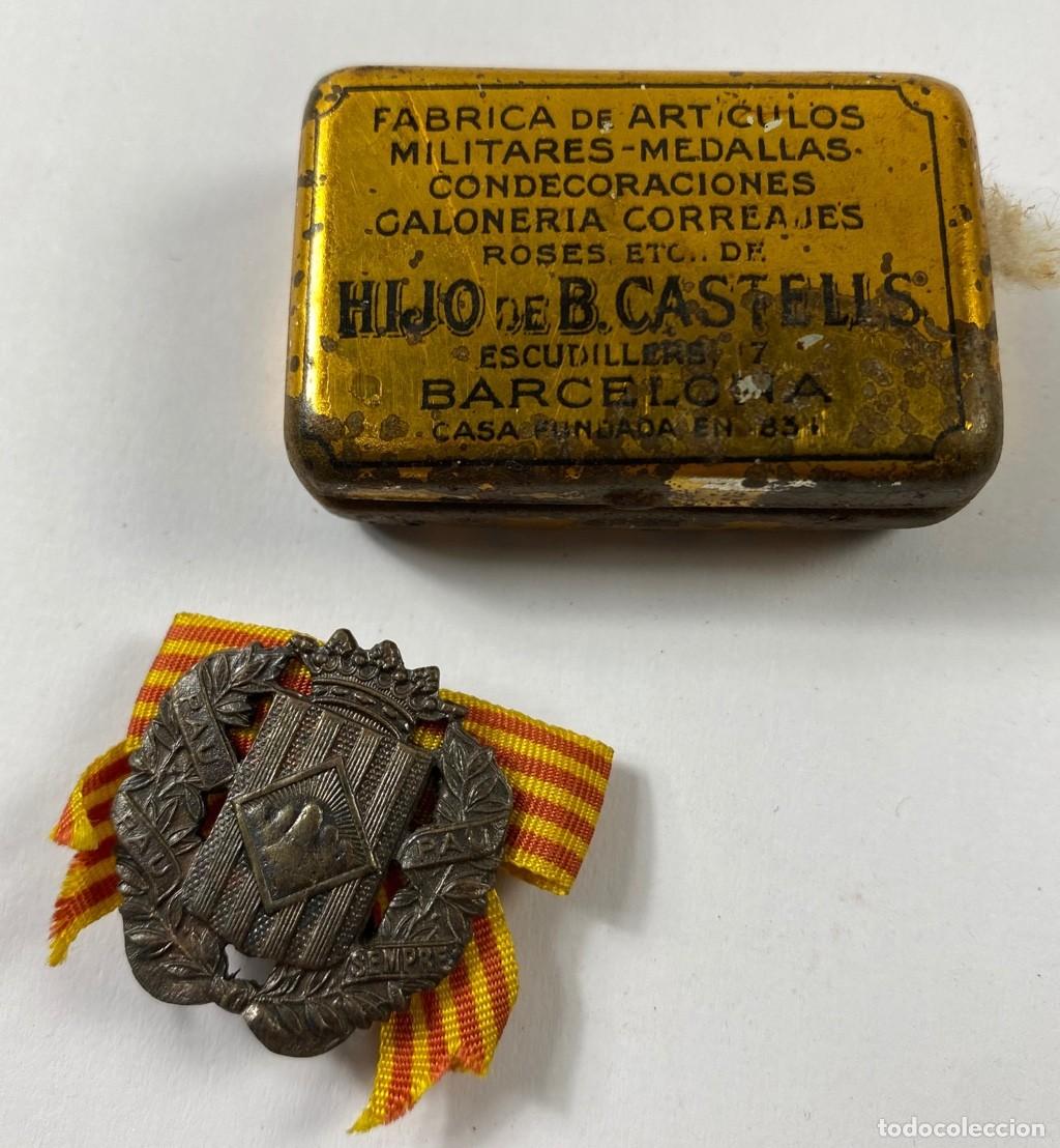 Militaria: INSIGNIA DE SOMAT&Eacute;N ARMADO DE CATALU&Ntilde;A en su caja original primer tercio del Siglo XX PAV&Oacute;N