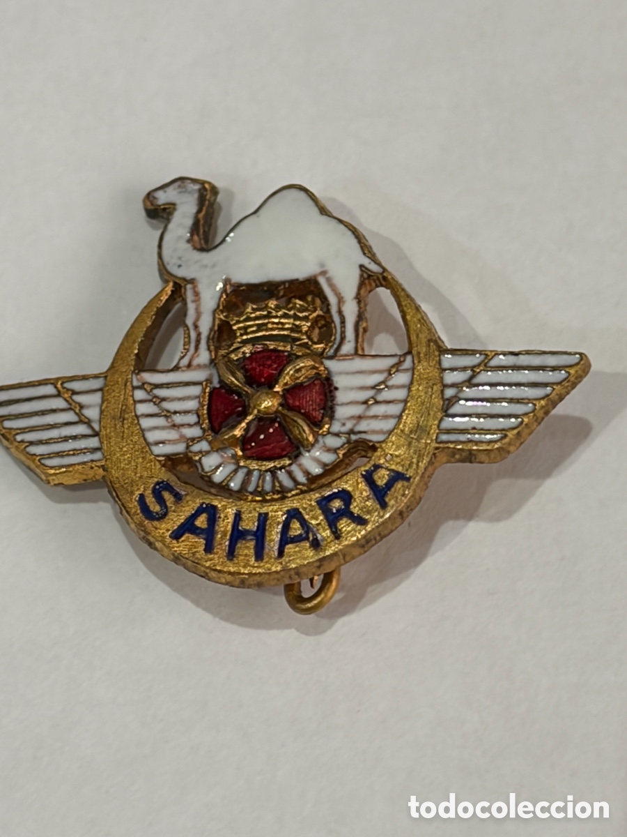 Militaria: Antiguo y muy raro Pin de Alfiler del S&aacute;hara - Ej&eacute;rcito del Aire &eacute;poca de Franco mide 2,5 x 1,8 cm