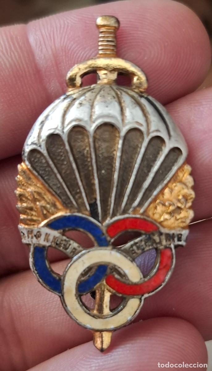 Militaria: Preciosa insignia vintage francesa de paracaidista pre-militar (PMP),