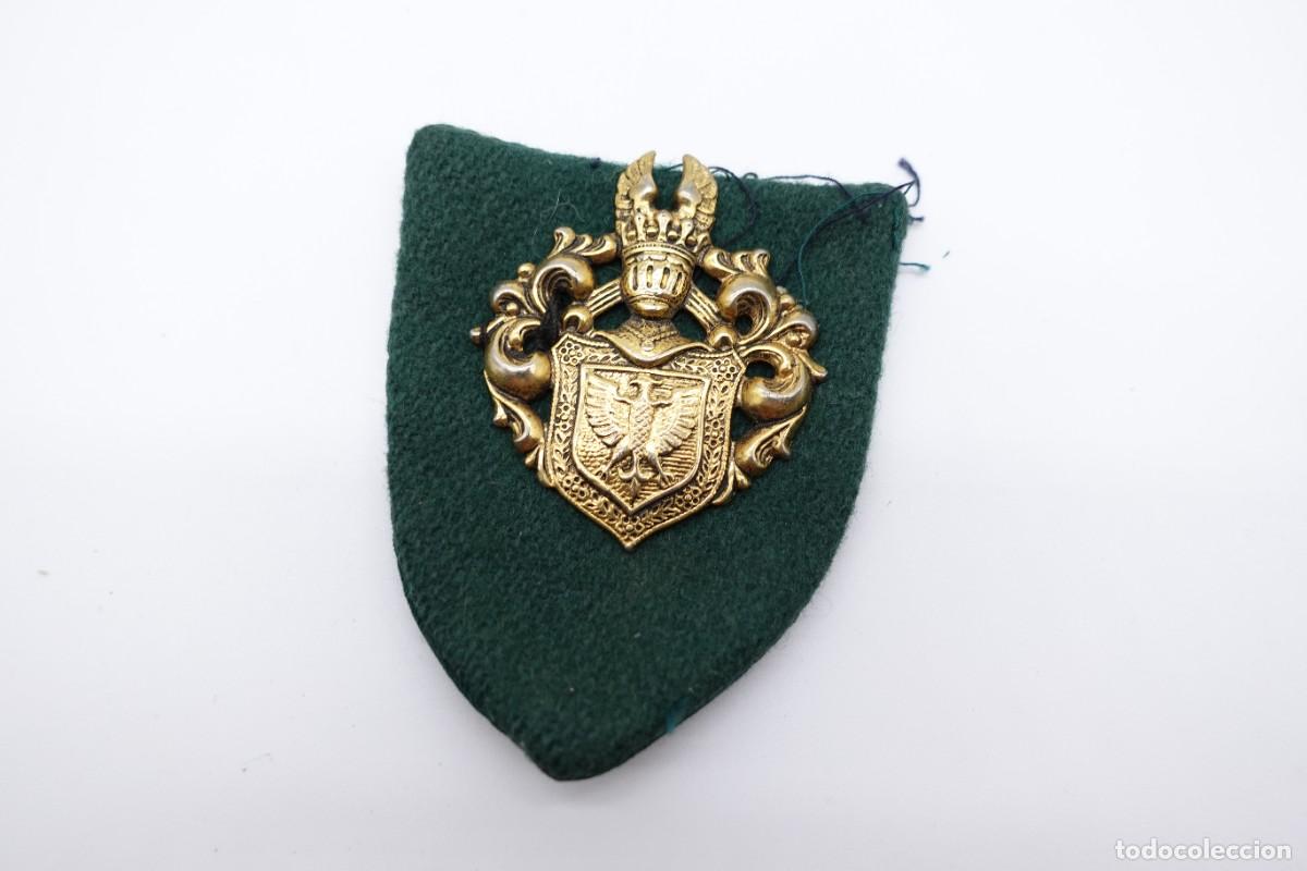 Militaria: EMBLEMA INSIGNIA MILITAR &Aacute;GUILA EXTRANJERA O POLACA SOBRE FIELTRO VERDE