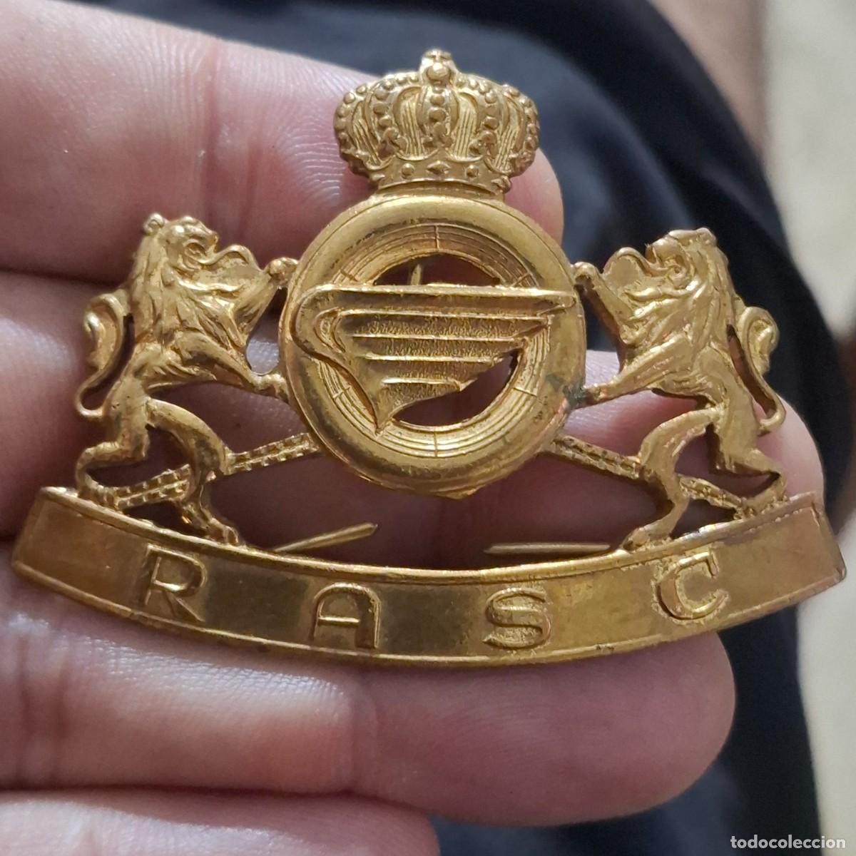 Militaria: Insignia de boina o gorra del Belgian Royal Army Service Corps (RASC).