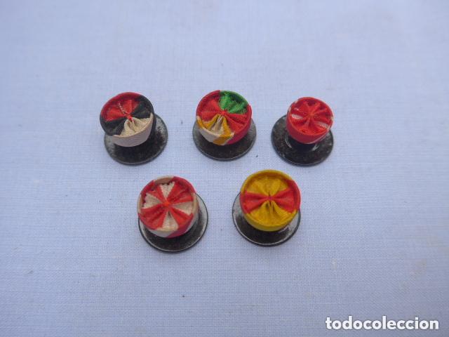 Militaria: Lote de 5 antiguo roseton boton de medalla, distintos, originales. roseta