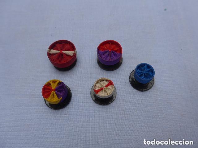 Militaria: Lote de 5 antiguo roseton boton de medalla, distintos, originales. Roseta