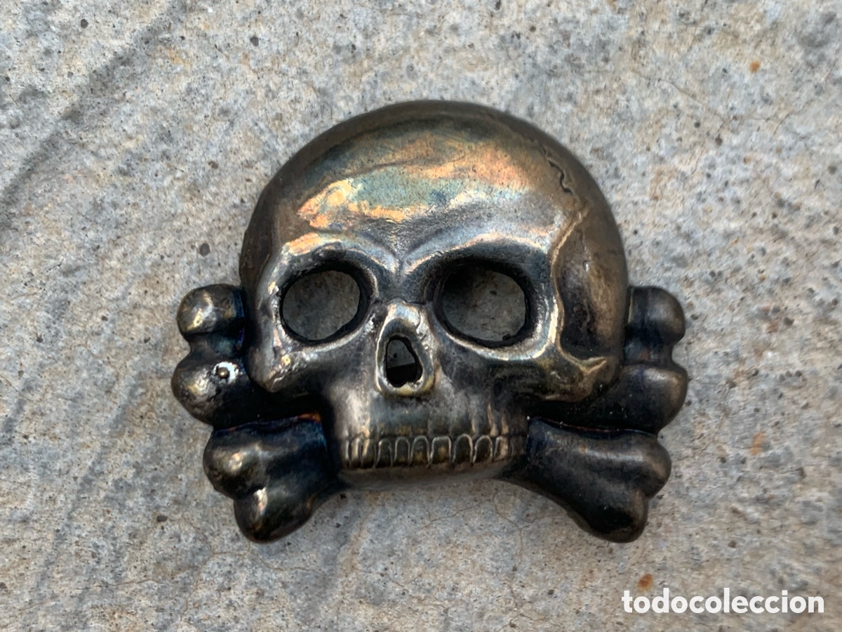 Militaria: CALAVERA GORRA WAFFEN SS. Insignia Pin Original Alemania Segunda Guerra Mundial