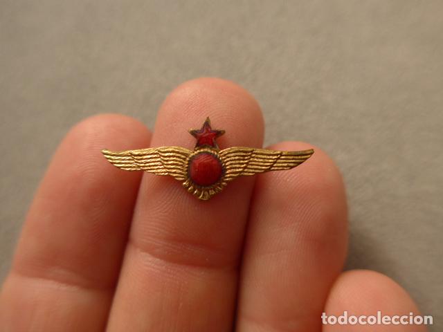Militaria: Antigua insignia rokiski original de aviacion republicana, modelo 1937 de guerra civil, aviacion.