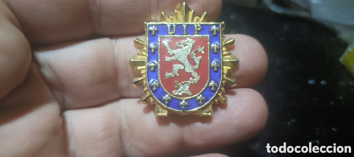 Militaria: Distintivo de pecho de la Polic&iacute;a Nacional UIP