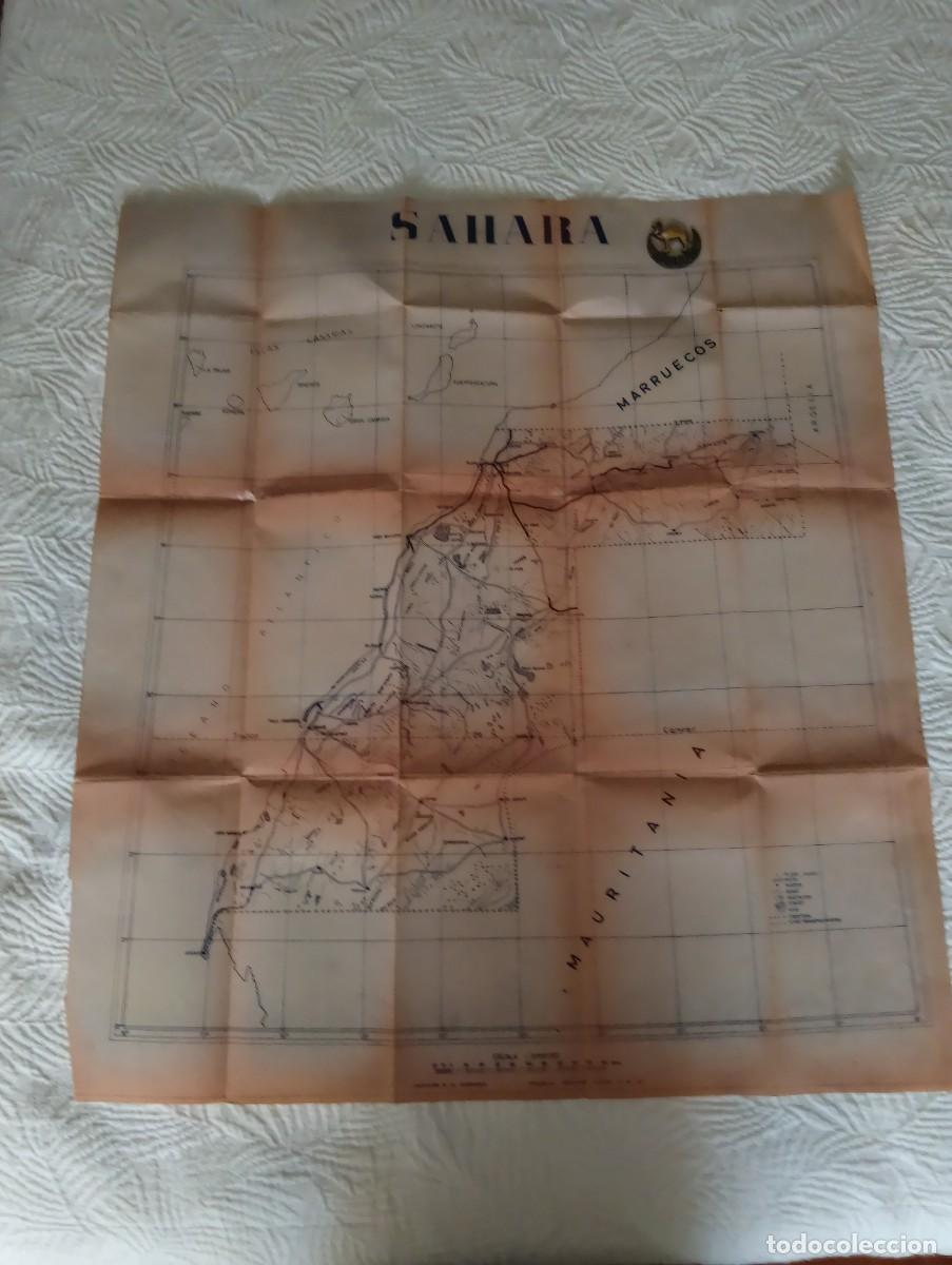Militaria: Mapa con insignia S&aacute;hara espa&ntilde;ol